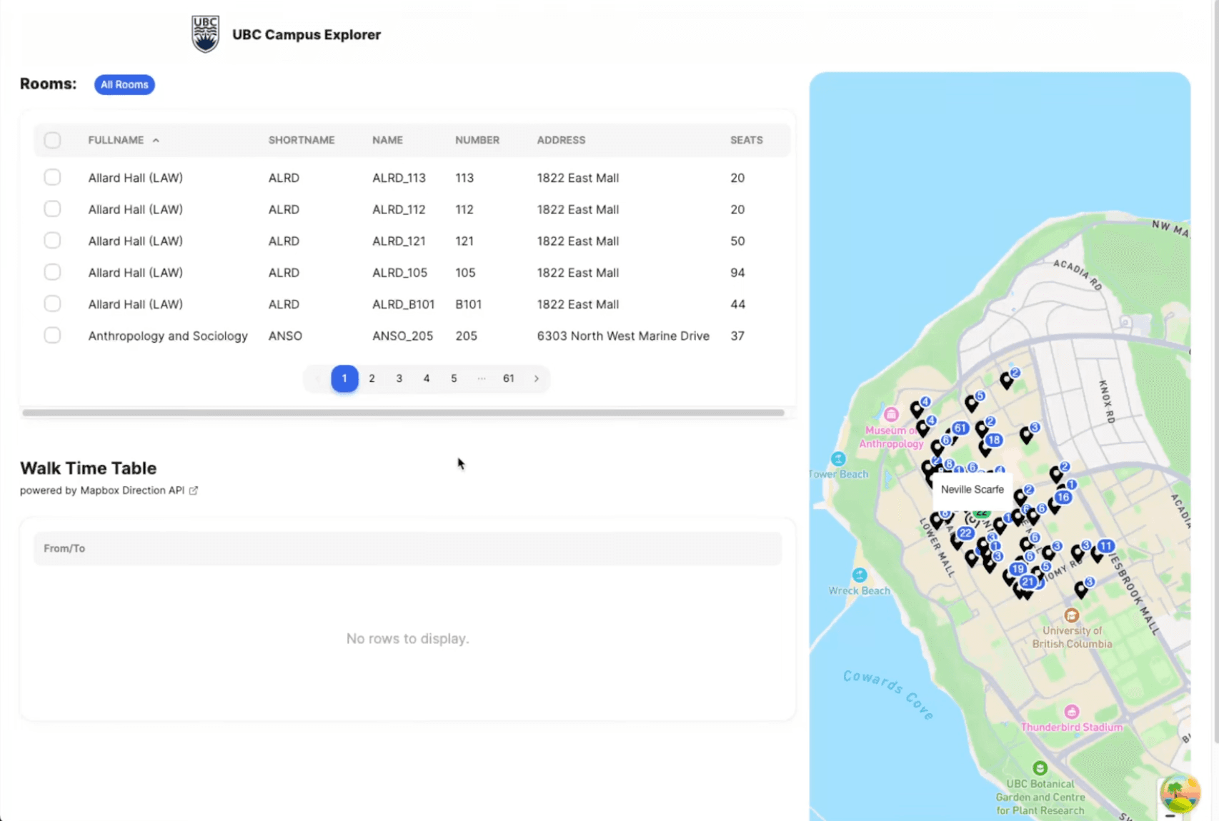 UBC Classrooms Navigation